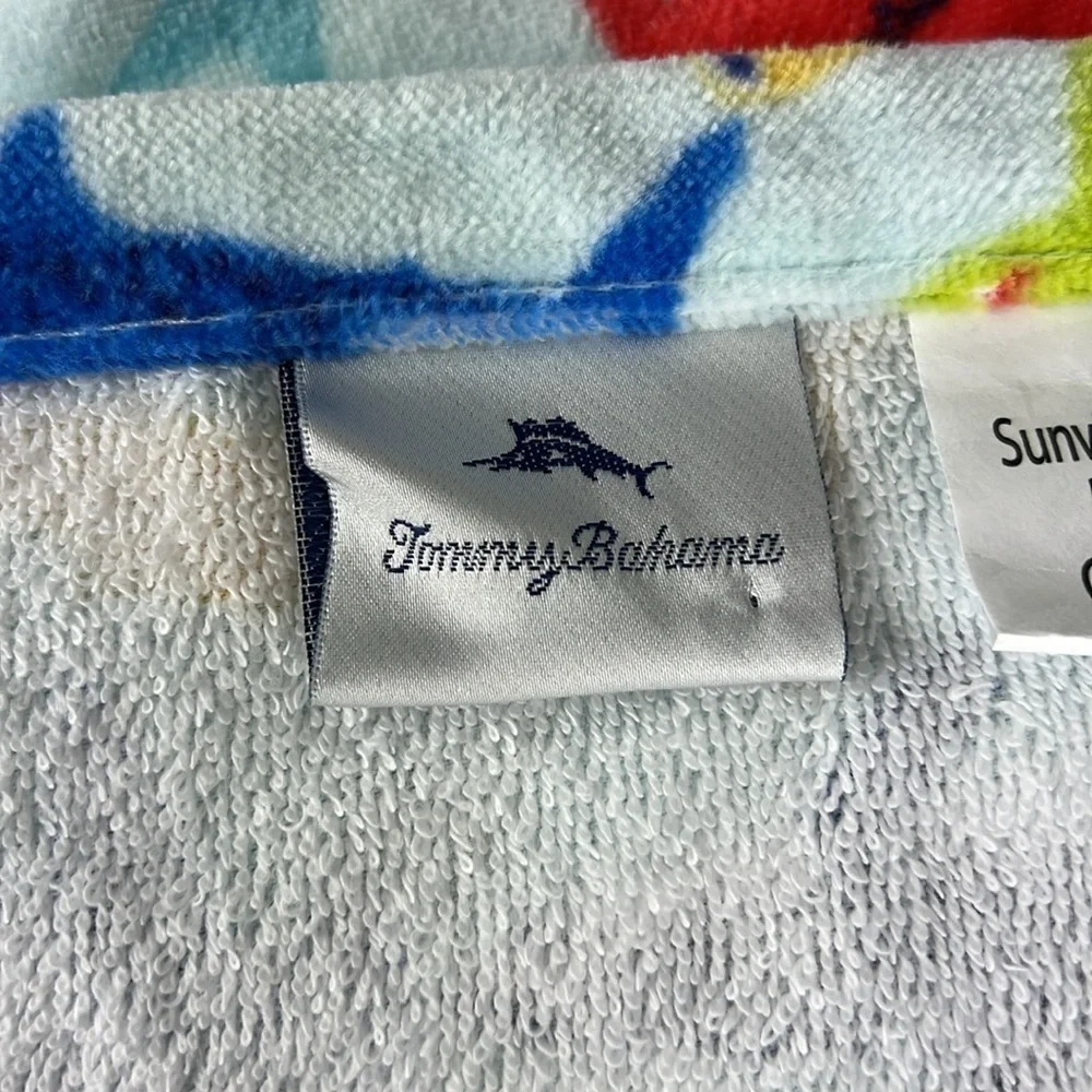 Tommy Bahama Kids Beach Towels Shark Print Multi Color 100% Cotton 2pc NEW